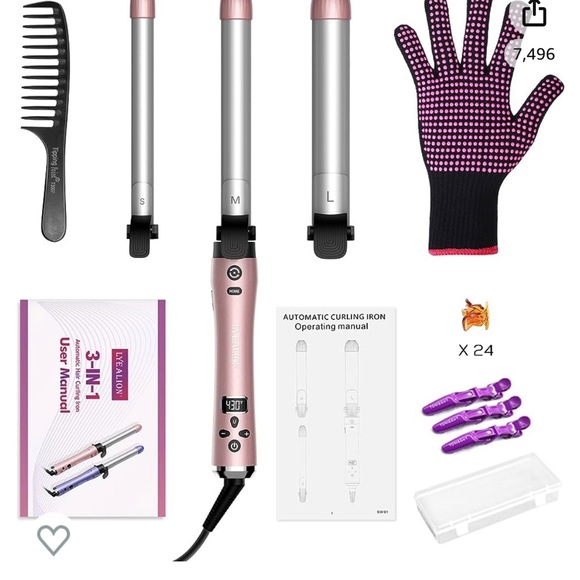 Automatic Curling Wand w/3 different sized Barrels + access. New in Box!!!😍🥰 - Picture 6 of 7